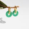 Новые китайские серьги с безопасной пряжкой, серьги Dongling из натурального камня зеленого цвета, свежие и теплые U-образные серьги National Tide, два варианта ношения 517