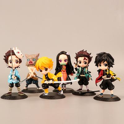 6 шт./набор Аниме Фигурка Клинок Рассекающий Демонов Kimetsu No Yaiba ПВХ Q Posket Камадо Тандзиро Камадо Нэдзуко Агацума Дети В наличии Игрушки Подарок