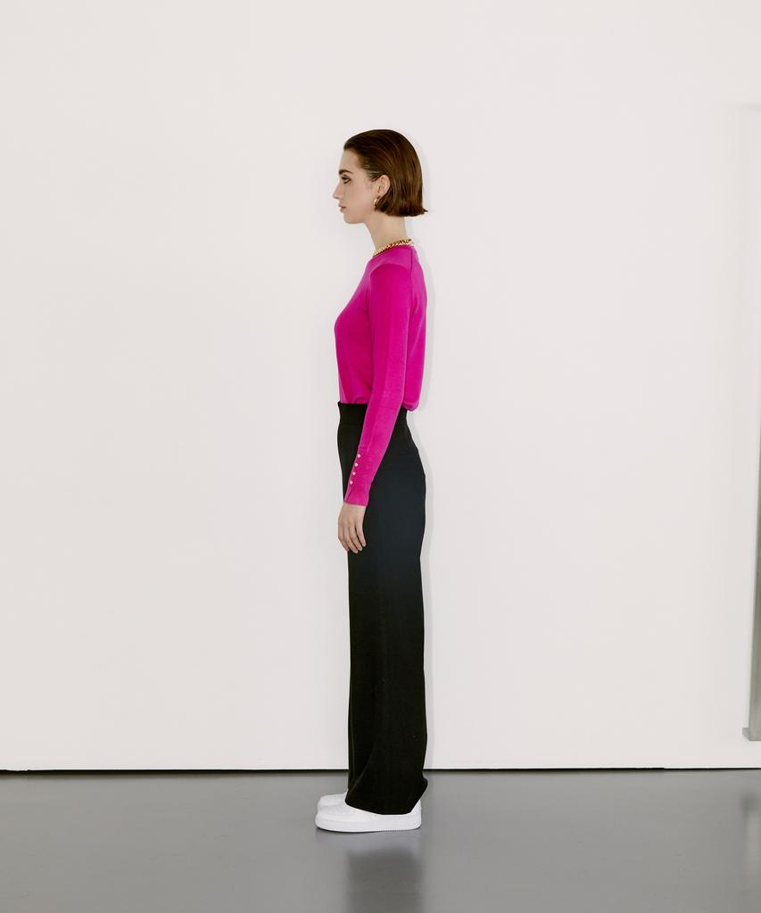Chaenyuyog High-Waist Wide Pants [Black]