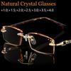 Fashion Diamond Cutting Rimless Reading Glasses for Men Women Anti Blue Light High Clear Presbyopic Eye Glasses