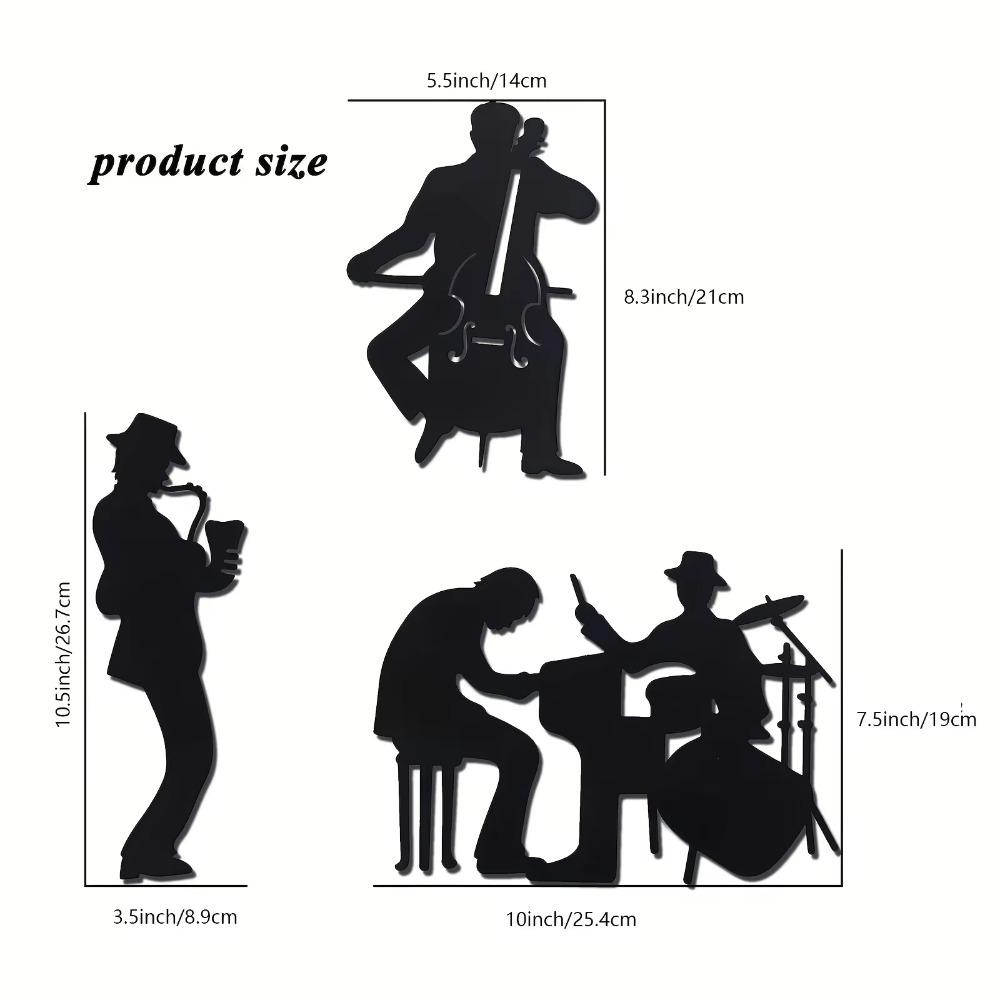 1 комплект музыкальных металлических настенных украшений в стиле джаз саксофон, стильный декор для домашнего интерьера, идеально подходит для любителей музыки