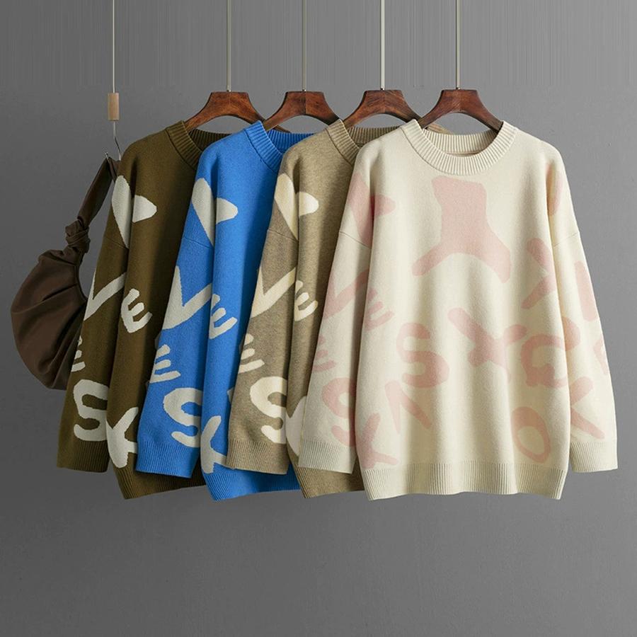 Autumn Winter New Knitted Sweater Women Long Sleeve Padded Loose Base Top