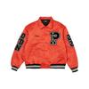 Атласная университетская куртка оранжевая мужская верхняя одежда P23JK025