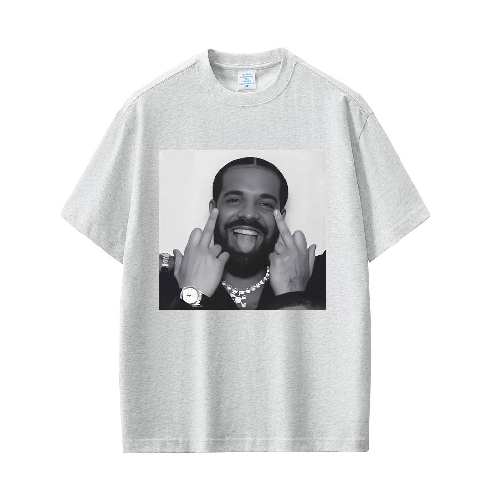 Rapper Drake Friendly Gesture Funny Meme Tshirt Unisex Women Casual Humor T Shirts Short Sleeve Unisexs Hip Hop Vintage Tops T Shirt