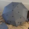 Polka Dot Bow Folding Umbrella Sun Protection Hand Operated Parasol Dual-purpose Sunshade  Travel