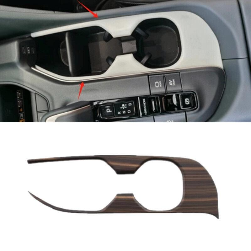 Wood Grain Gear Shift Water Cup Holder Cover Trim For Toyota Crown 2023 2024 25