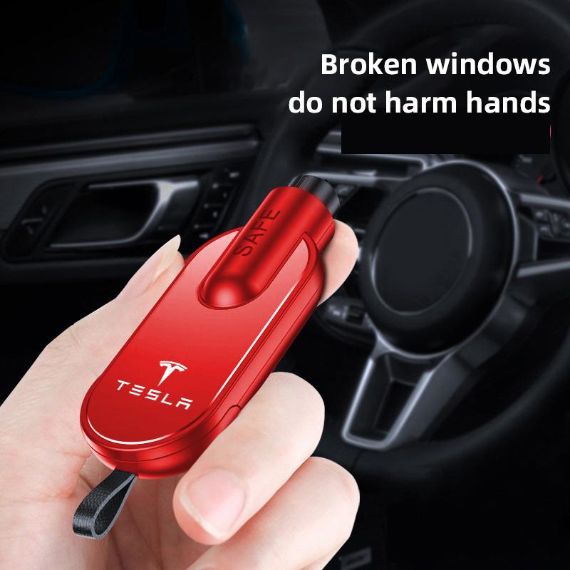 bjzqr4 Car Safety Hammer Auto Emergency Glass Window Breaker Seat Belt Cutter Escape Tool For Tesla Model 3 Y S X Cybertruck Highland