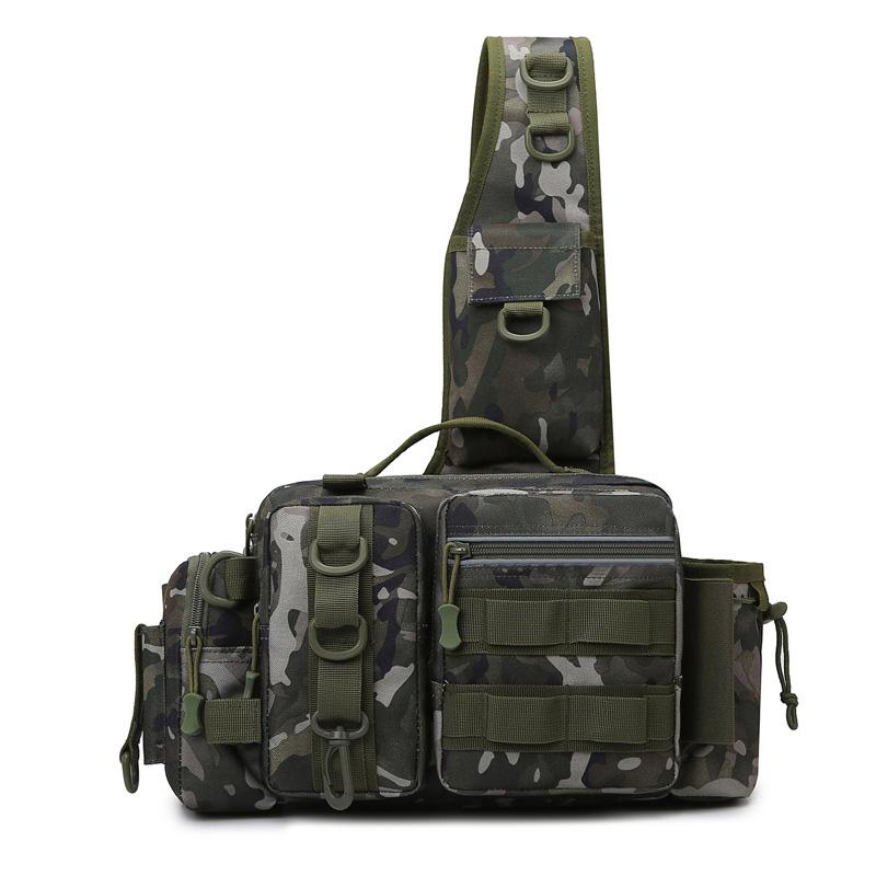 Fishing Tackle Backpack Lure Box Gear Storage Bag Fanny Pack for Men Fly Fishing Backpack with Rod Holder Sling Shoulder Bag