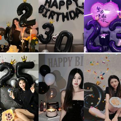 40-дюймовый черный шар с цифрой, черный шар-корона с цифрой, фольгированные шары для вечеринки в честь 1-го дня рождения, детского праздника, юбилея, свадебного украшения