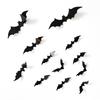 12pcs/Pack Halloween Black Bat Wall Sticker 3D Decorative Sticker Halloween Party DIY Wall Decoration Bar Horror Decoration Prop