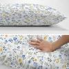 Blue Yellow Flower Leaf Throw Pillow Cover Queen Size Set of 2 Wildflower Aesthetic Floral Lumbar Pillow Case Standard Pillow Cases Watercolor Floral