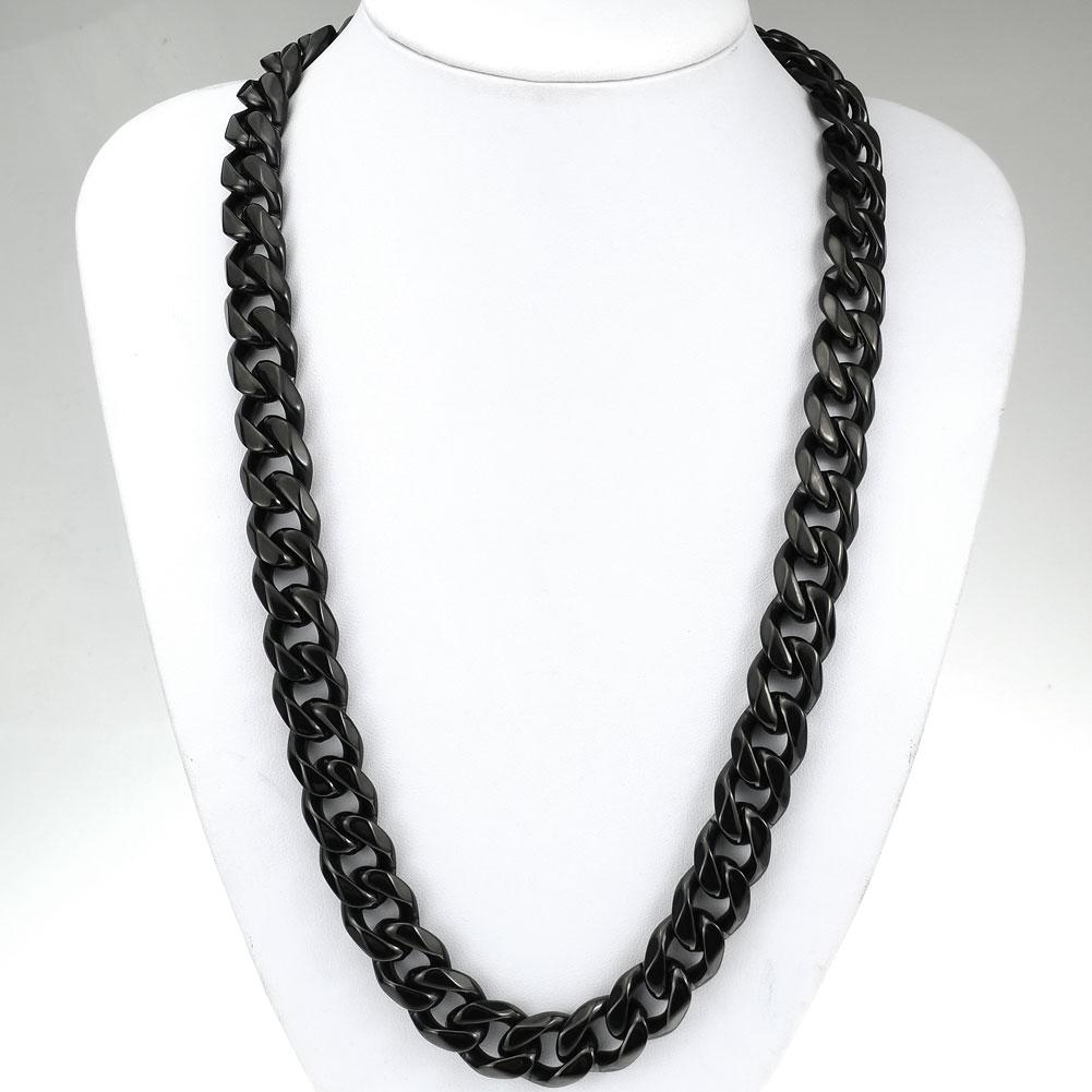 Панк Хип Хип Звено Цепи Черный Цвет Ожерелье Ювелирные Изделия