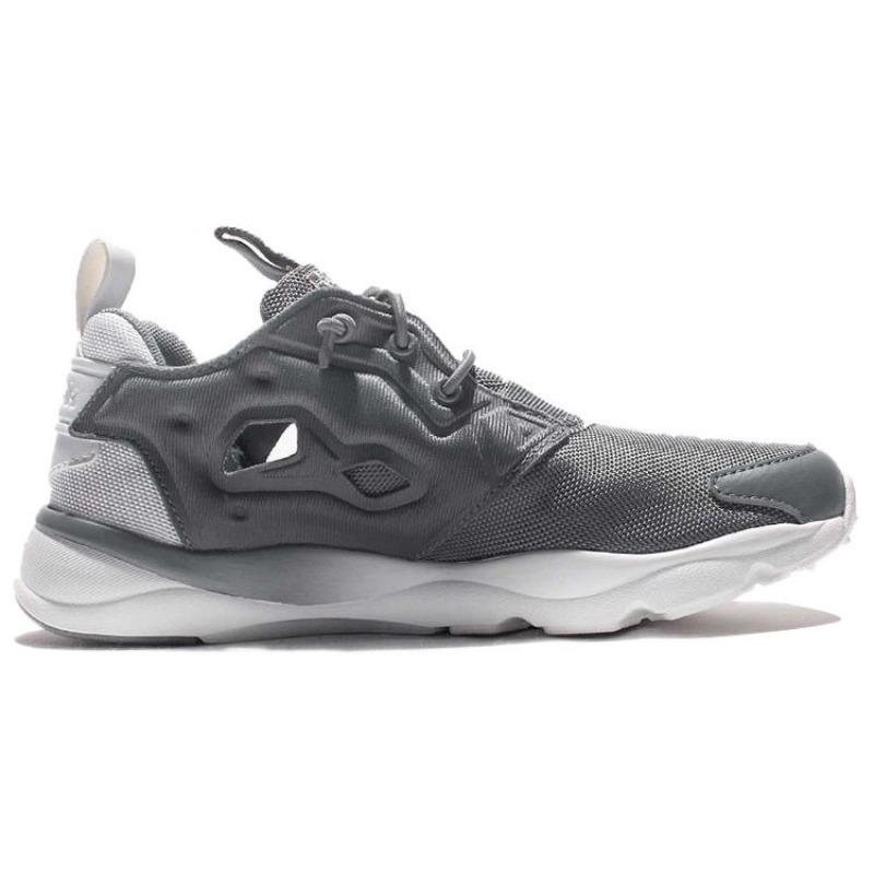 Reebok Furylite Чистые Минималистичные Ткань Синтетическая Кожа Низкие Марафонские Беговые Кроссовки Женские Темно-Серые BD1436