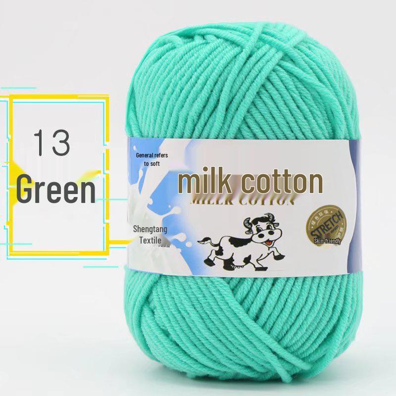 Wugu Medium Milk Cotton Acrylic Yarn for Doll Crochet Shoes, 5-Strand Yarn Ball.