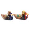 1 Pair Wooden Mandarin Ducks Figurine Colorful Love Birds Duck Statue Handmade Decorative Sculpture