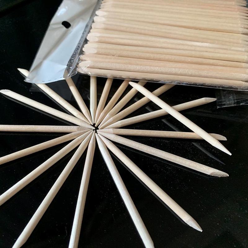 100 шт. деревянные палочки для дизайна ногтей, гель-лак для ногтей, рисунок, оранжевая деревянная палочка, толкатель для удаления кутикулы, набор инструментов для маникюра