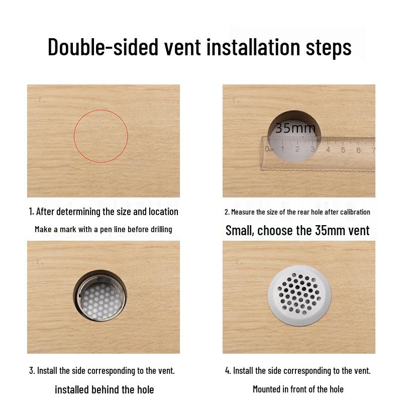 Круглая вентиляционная крышка из нержавеющей стали для обувных и кухонных шкафов