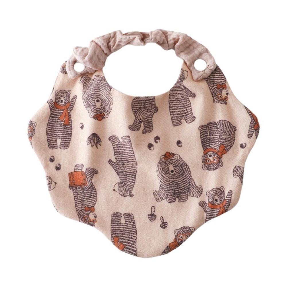 360-Degree Coverage Drool Bib Cotton Gauze Burp Cloth Soft Baby Feeding Bib  For Newborn Infants