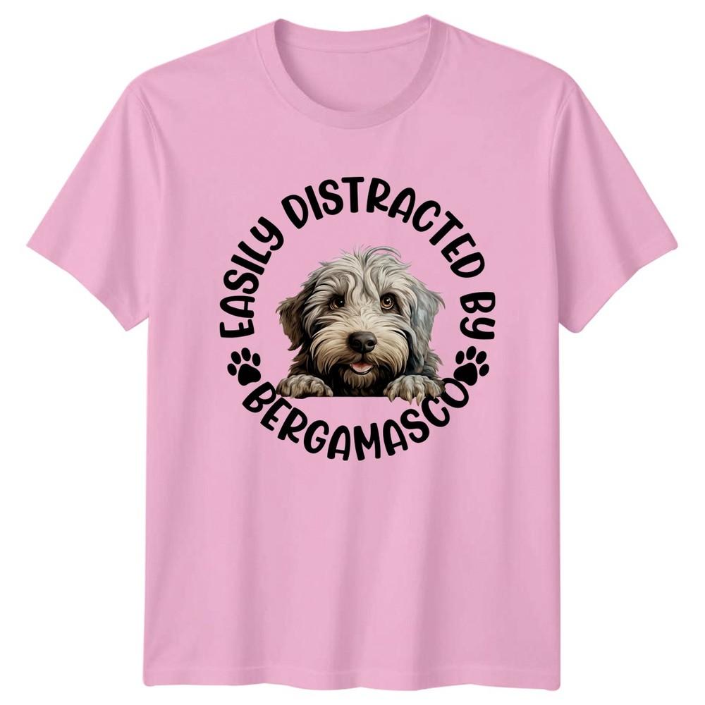 Easily Distracted By Bergamasco Dogs Unisexs TShirt Unisexs Tee Graphic Unisex Top