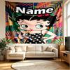 Custom Name Personalized Betty Boop Print Tapestry, Wall Art Decor, Bedroom, Dorm, Apartment, LivingRoom, Party Backdrop, Gift for Birthday