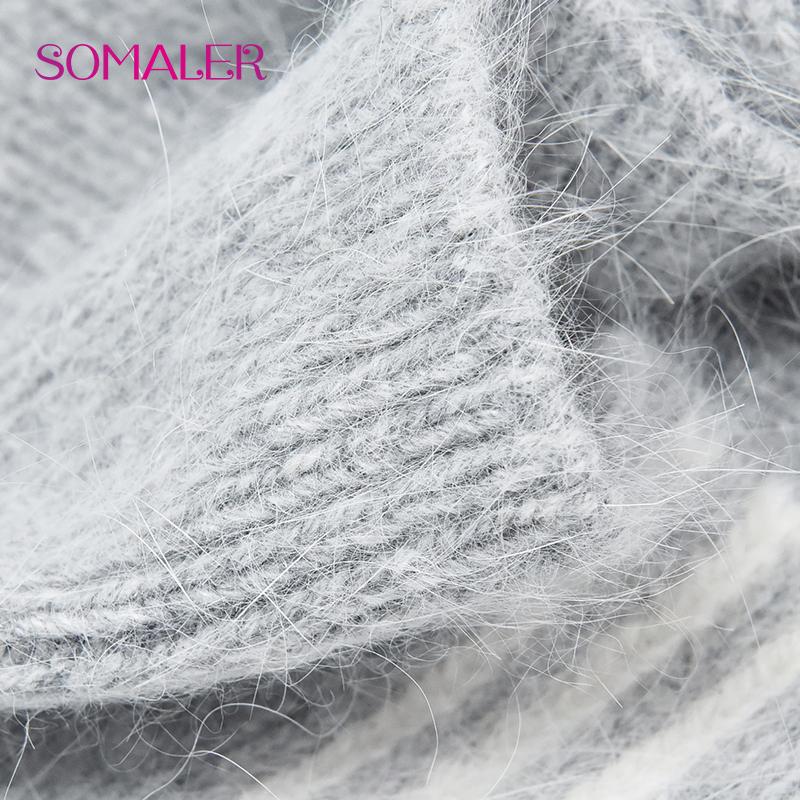 Women's Winter Warm Angora Hat Scarf Set Thick Double Layer Fluffy Rabbit Hair Knit Hat Fashionable Cold Weather Accessories