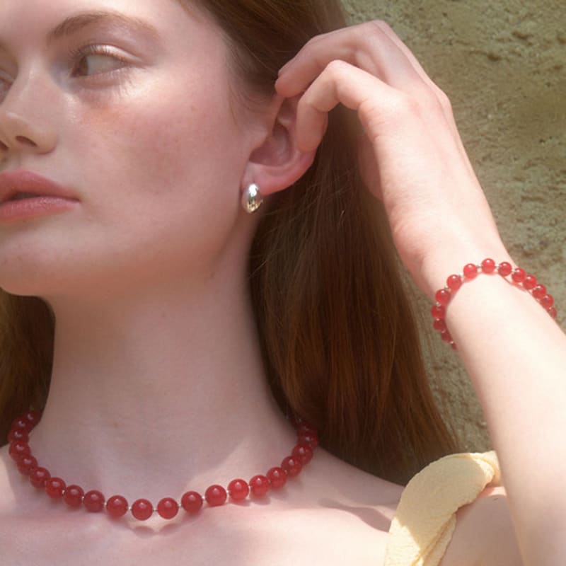 LOVE ME MONSTER [Silver] Bold Egg Earrings (L242MER050)