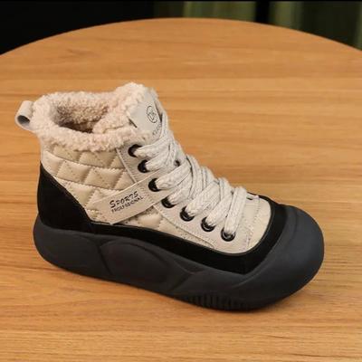 Модные женские зимние туфли из кашемира 4 см, кожаные, с плоским дном, с мягкой подошвой, нескользящие, с толстой подошвой