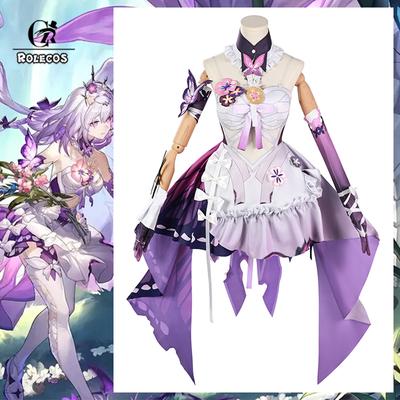 Игра Honkai Star Rail Костюм Косплея Касторис Слуга Смерти Фиолетовое Женское Платье Хэллоуин Карнавальная Вечеринка Костюм