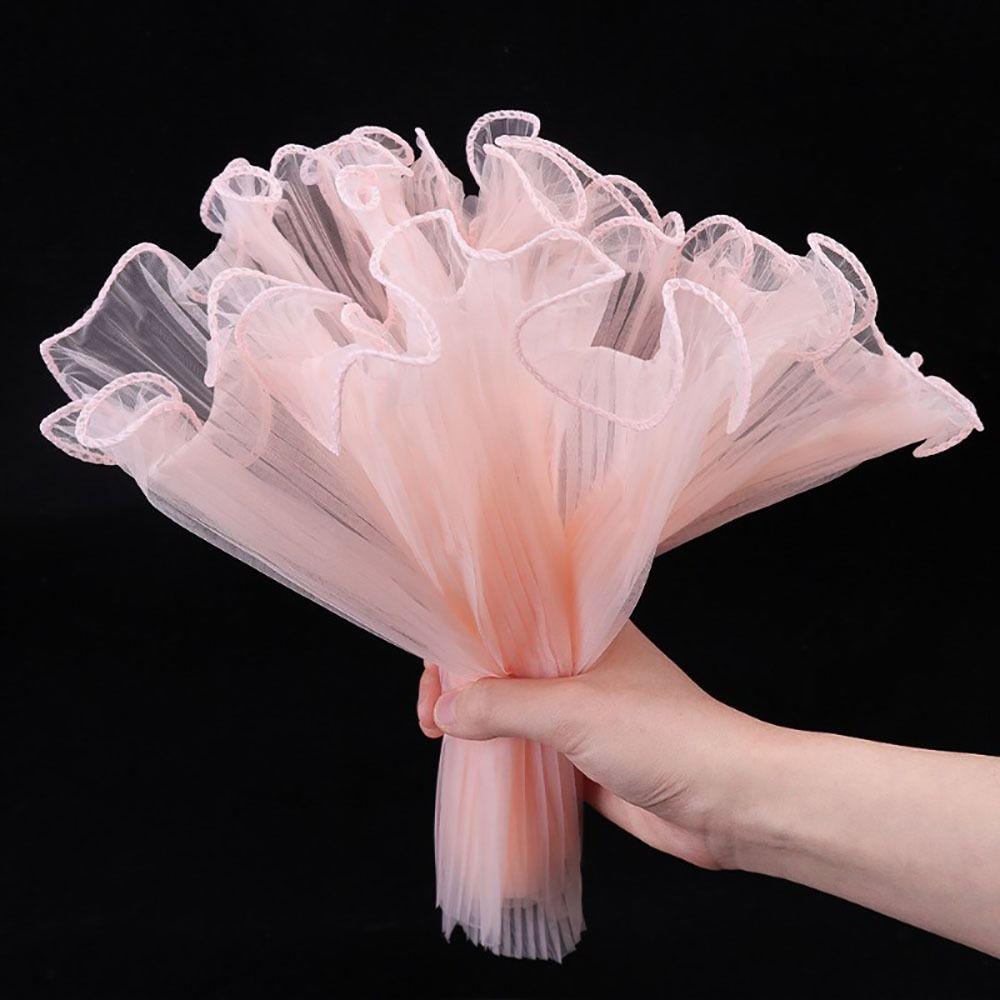 1Pcs Wave Yarn Gift Wrapping Mesh Pearl Lace Gift Packaging Paper for Valentine's Day Wedding