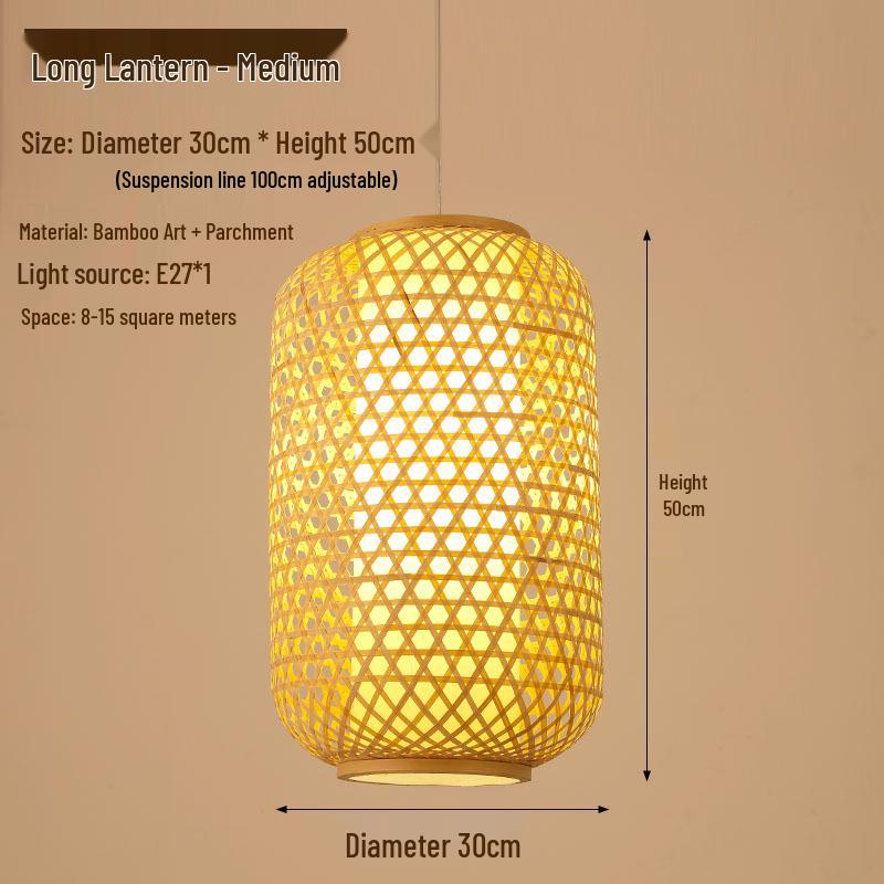Retro Zen Bamboo Weaving Pendant Lamp for Restaurants & Teahouses