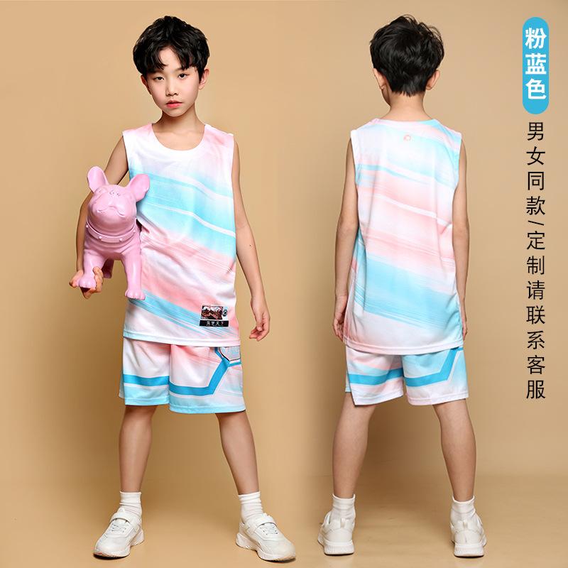 Children's jerseys Basketball girls and boys game training clothes set Summer children's 4-12 years old primary school vest team clothes