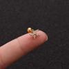 Flower Crown Cartilage Helix Tragus  Stud Earrings CZ Ear Piercing  Silver Gold Color Body Jewelry