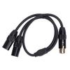 Microphone Y Splitter Cable 1.6ft 3 Pin Dual Female XLR To Male XLR Splitter Cable for Microphone