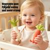 Soft Elastic Teething Relief Baby Silicone Carrot Teether, Food-Grade BPA-Free Chew Toy for 3-6 Portable Teether Mummy Bag Months, Soothing