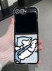Милый мультяшный собачий дуэт Чехол для телефона для Samsung Galaxy Z Flip 5 4 6 Жесткая крышка для Zflip 6 5 4 3 Чехлы Смешное животное Прозрачная крышка