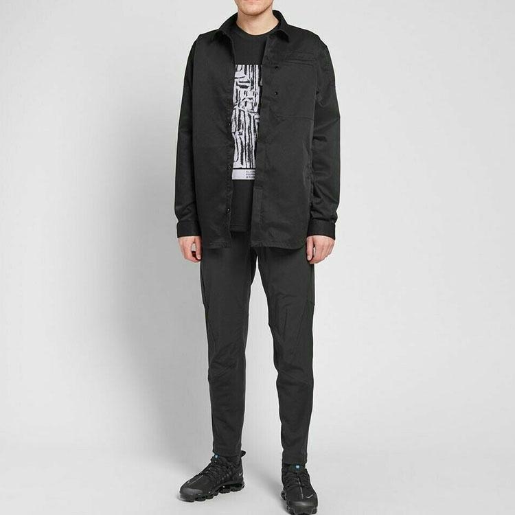 Nike ACG вафельный принт повседневный пуловер с длинным рукавом мужские топы черный BQ7205-010