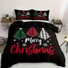 Christmas Theme Bedding Set 3D Printed Duvet Cover Set Skin-Friendly Single Double Size Christmas Decor Duvet Cover Set Gifts