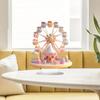 Dessert Ferris Wheel Ornament 2D Flat Acrylic Decoration with Base Non-3D Desktop Ferris Wheel Ornament for Desk Bookshelf Bedside Table