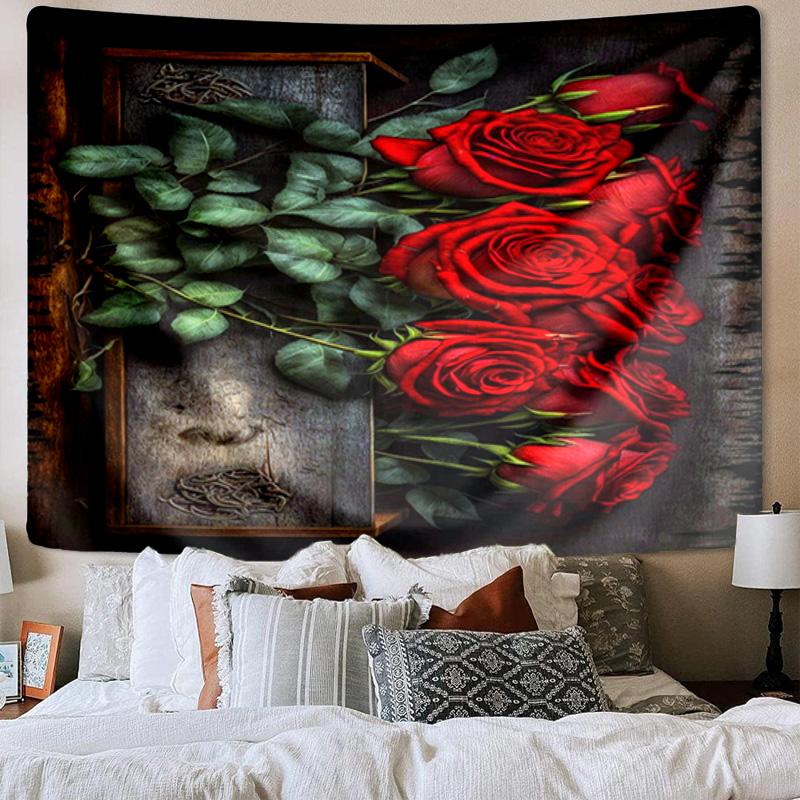 Gothic Rose Artwork Tapestry Room Decoration Wall Hanging for Living Room Bedroom, dormitory, Birthday and Christmas gifts