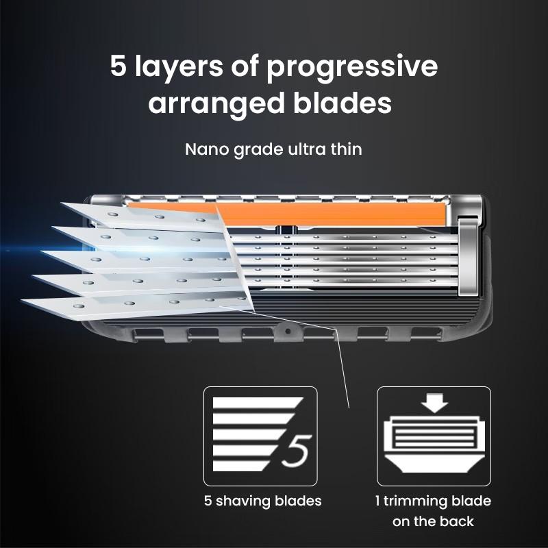 Gillette Fusion 5 ProGlide Razor with Mangetic Stand Men's Shaving Razor Premium Edition 1Handle 2 Blades 1 Stand