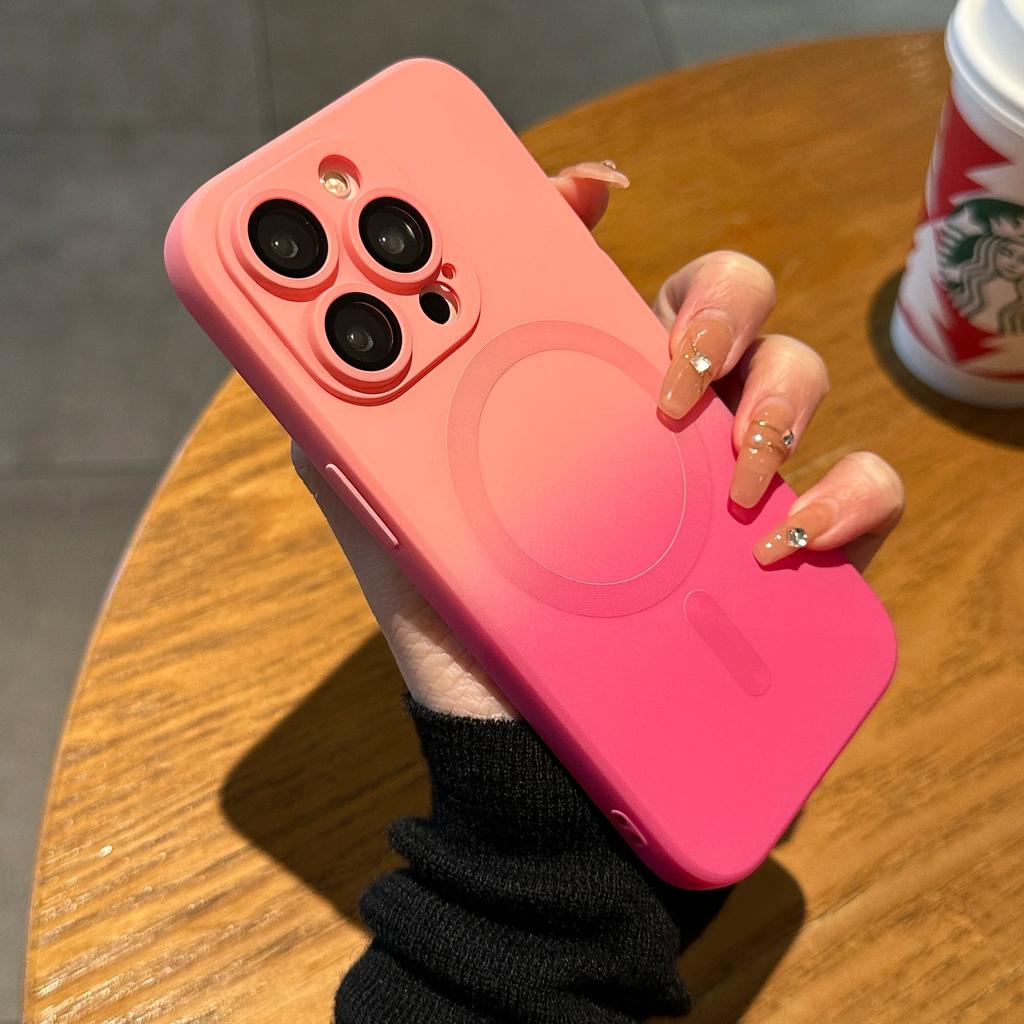 Роскошный мягкий силиконовый чехол с градиентным узором для iPhone 15 14 13 11 12 Pro Max Plus Magsafe, противоударный чехол с магнитной беспроводной зарядкой