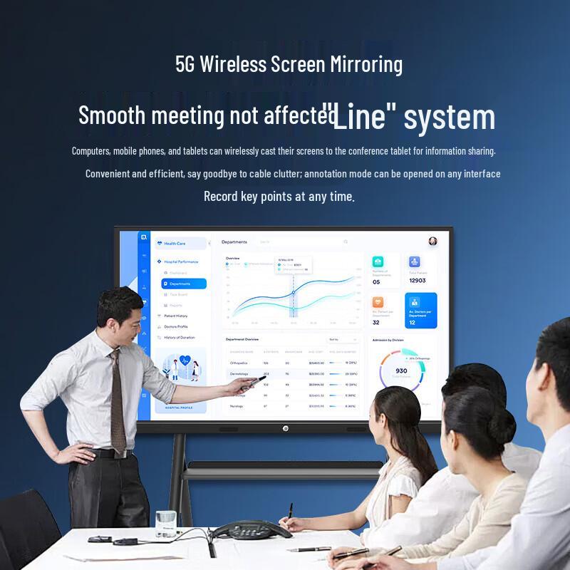 Zhiye 55" Interactive Flat Panel with Dual OS & Mobile Cart (CN version)