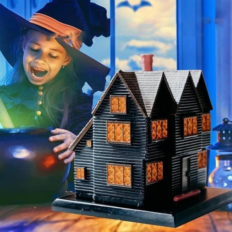 Salem, Massachusetts Witch House Halloween and Christmas Decorative House Incense Burner Set