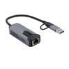 5G USB 3.0 Ethernet Adapter 5000Mbps High Speed 2 in 1 USB A Type C to RJ45 LAN Adapter for PC Laptop