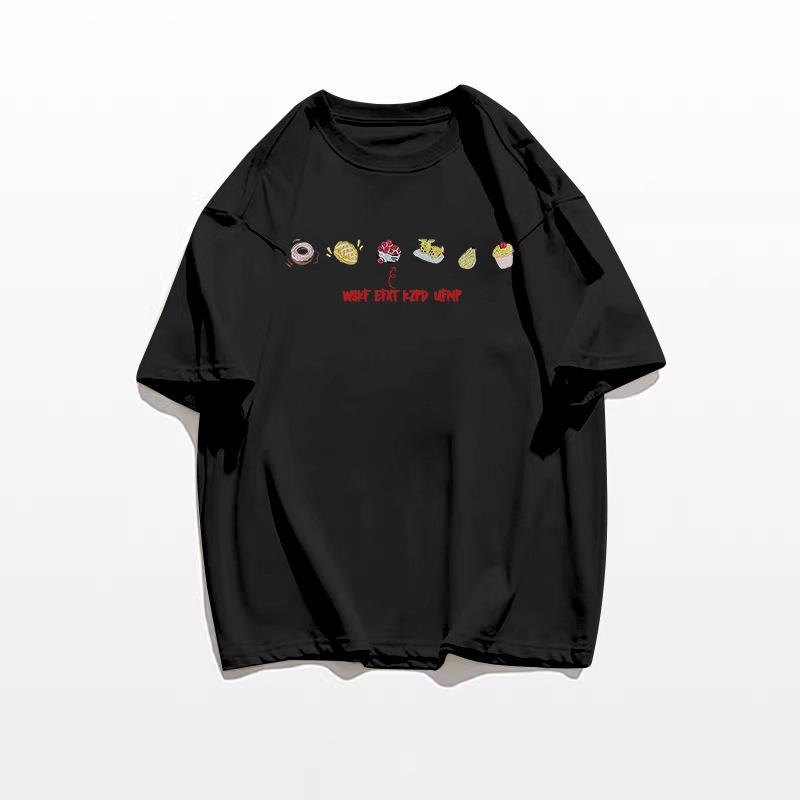 Летняя женская футболка свободного кроя из чистого хлопка с коротким рукавом - Дизайн в корейском стиле хай-стрит