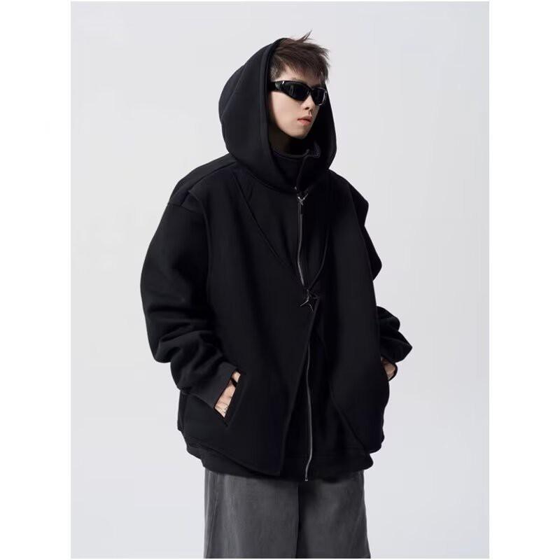 Mens Oversized Hooded Sweatshirt Lightweight Streetwear Unisex Casual Pullover With Ribbed Hem