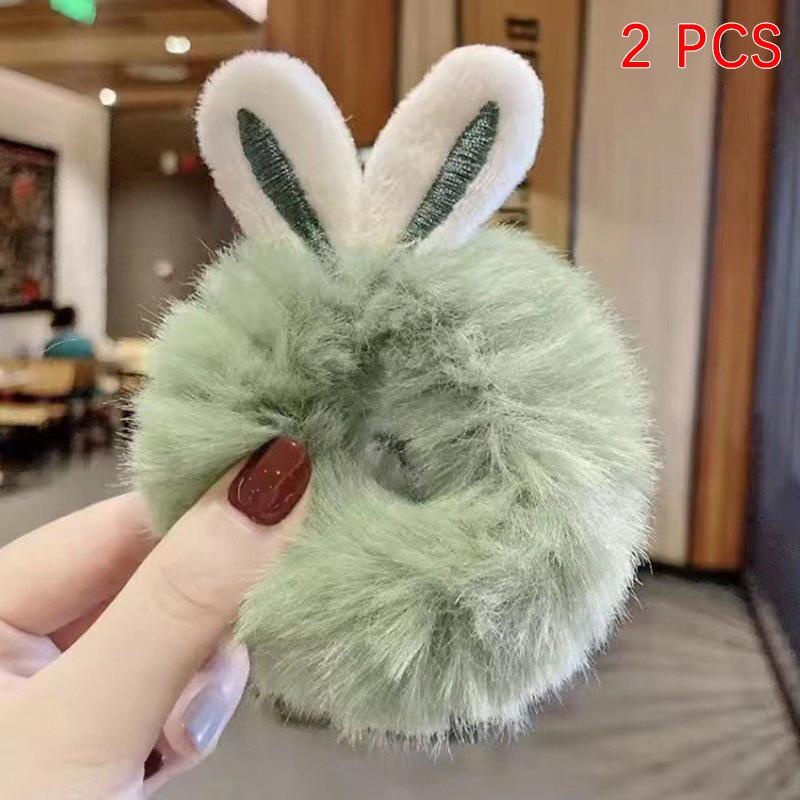 2 шт. милые сладкие кроличьи ушки веревка для волос для женщин девочек конфетные цвета резинки эластичные резинки хвост аксессуары для волос