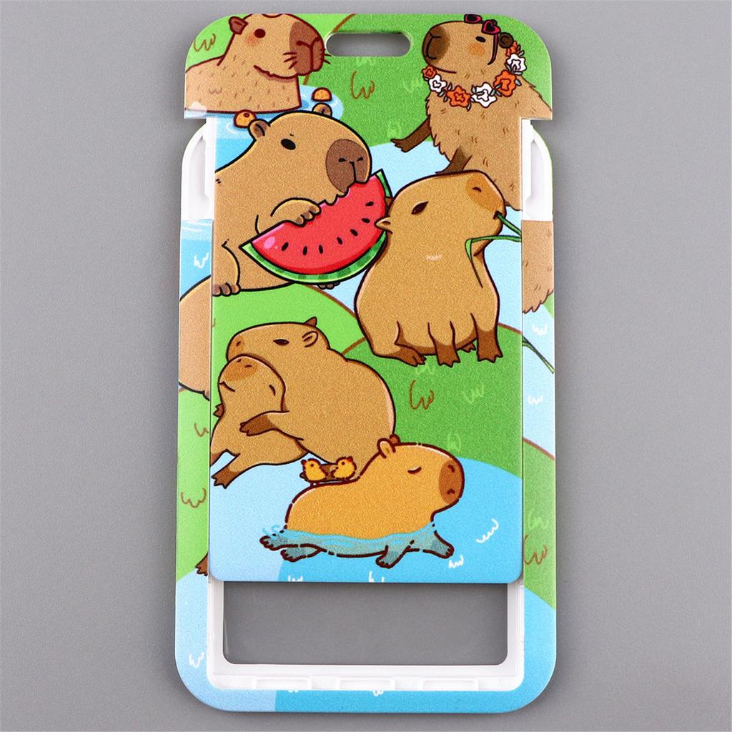 Держатель для бейджа с цветным шнурком, симпатичный держатель для карты, ремешок на шею в виде капибары, подарок для студентов-медсестер