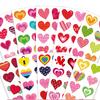 10Sheets /80Pcs Colorful Heart Tattoo Stickers Valentine's Day Mother's Day Face Stickers Heart Tattoo Stickers