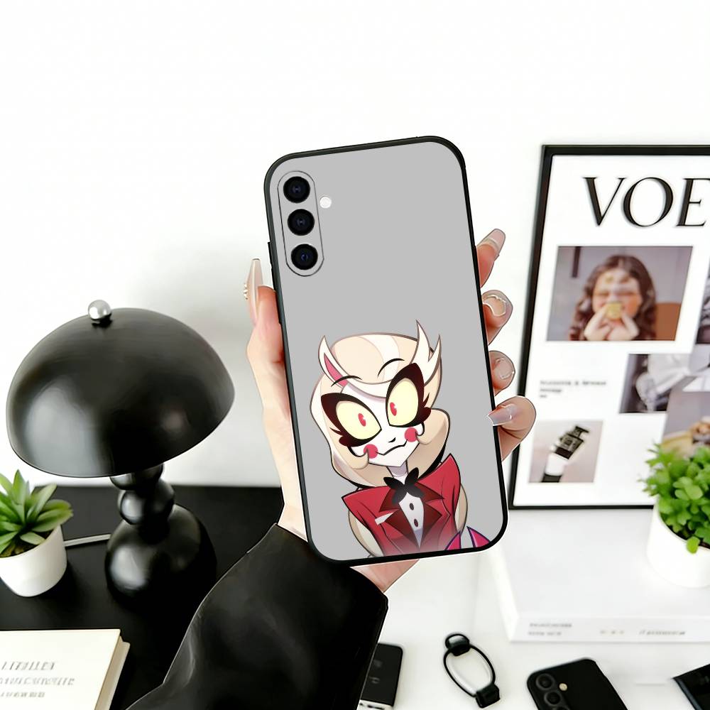H-Hazbin C-Charlie Phone Case Black Silicone Soft For Samsung Galaxy A73,A72,A71,A70,A53,A52,A51